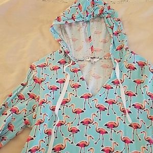 EUC Crown and Ivy flamingo hoodie